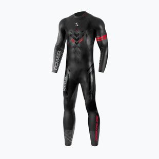 Pánská triatlonová neoprenová kombinéza Synergy Adrenaline Full Sleeve 5 mm black/red
