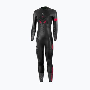 Dámská triatlonová neoprenová kombinéza Synergy Adrenaline Full Sleeve 5 mm black/red