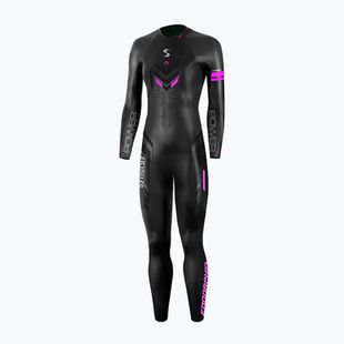 Dámská triatlonová neoprenová kombinéza Synergy Endorphin Full Sleeve 5/3 mm black/pink