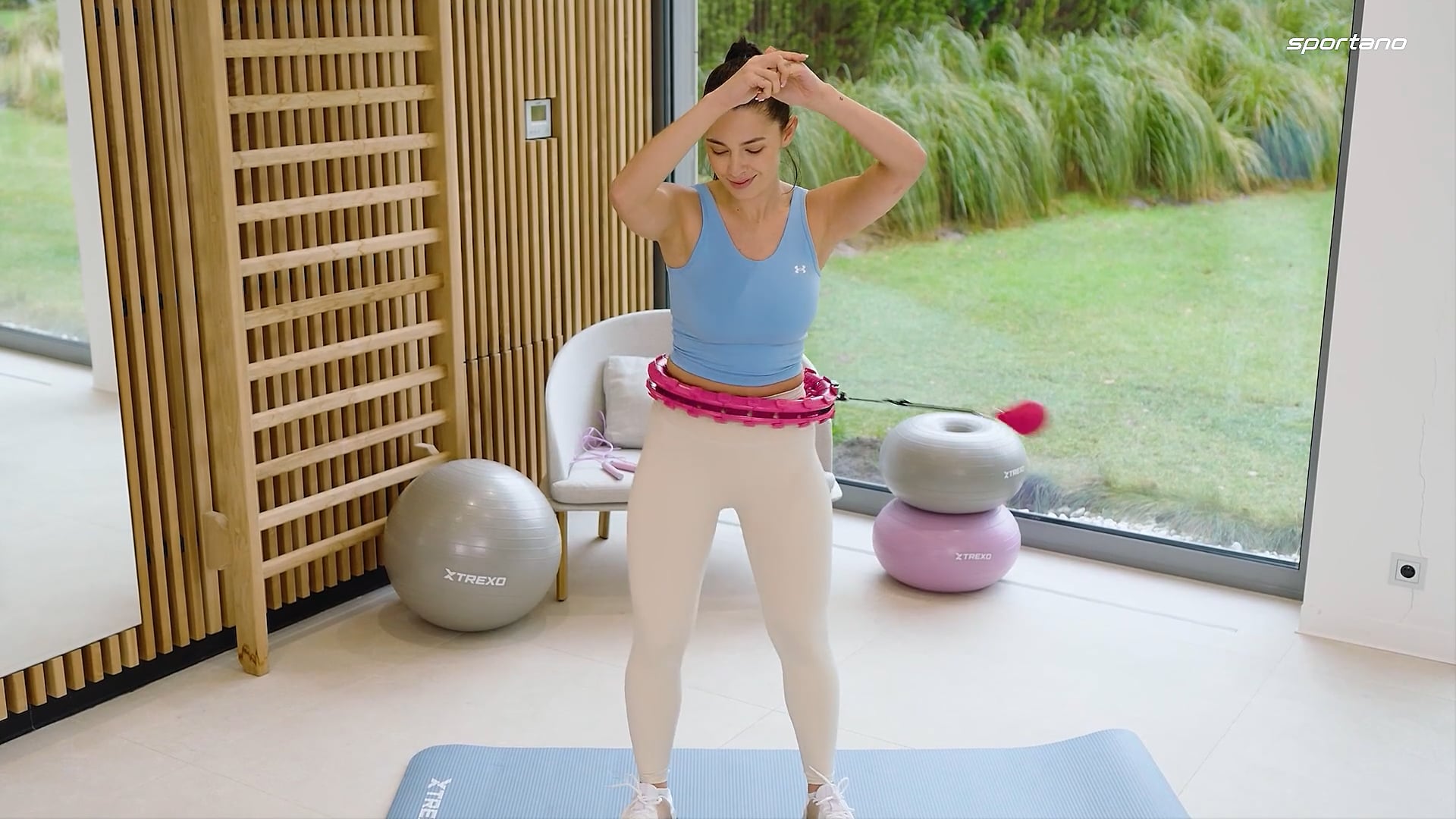 Obruč hula hoop se zátěží  XTREXO TXO-B4Z036-VT violet