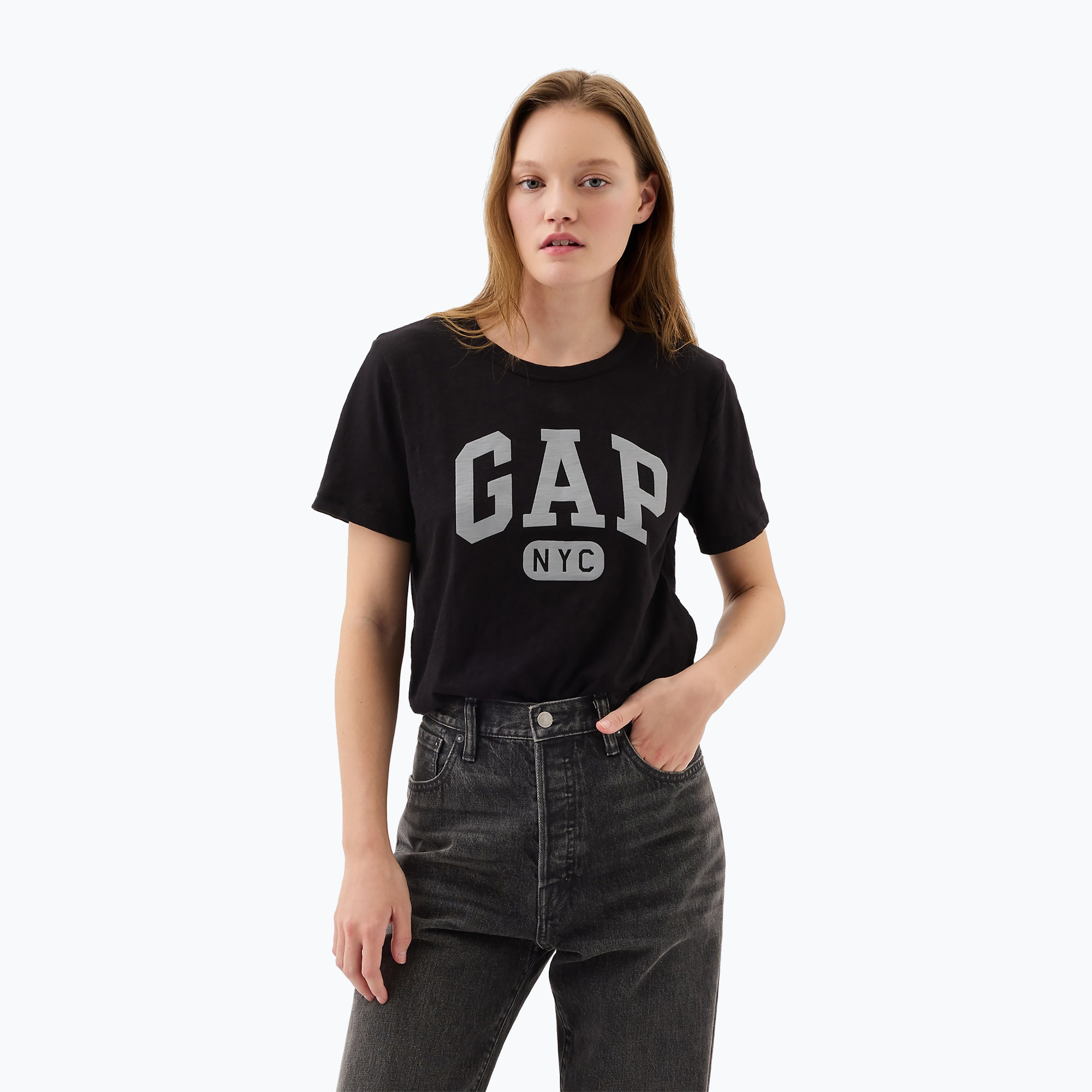Dámské tričko GAP Logo Slub Tee black (Logo Slub Tee 871344)