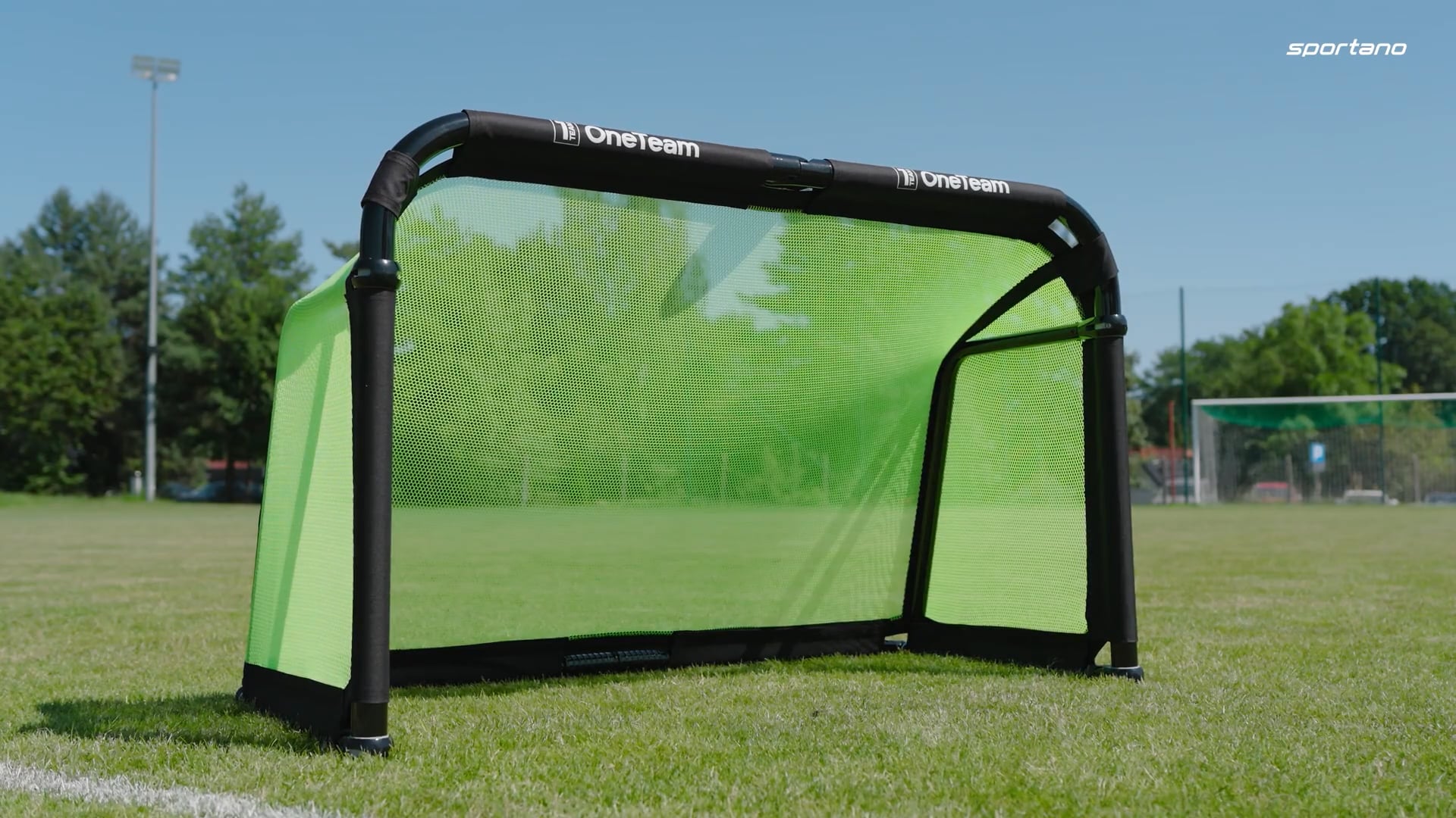 Fotbalová branka OneTeam SWIFTGOAL 150 x 90 cm foldable black/green