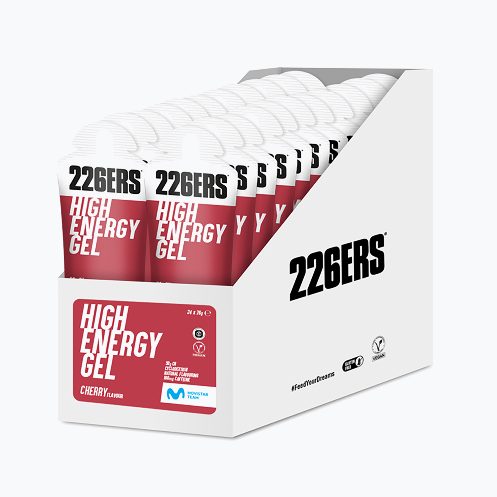 226ERS High Energy Sada energetických gelů s kofeinem 24 ks. x 76 g třešeň (High Energy Caffeine 50101)