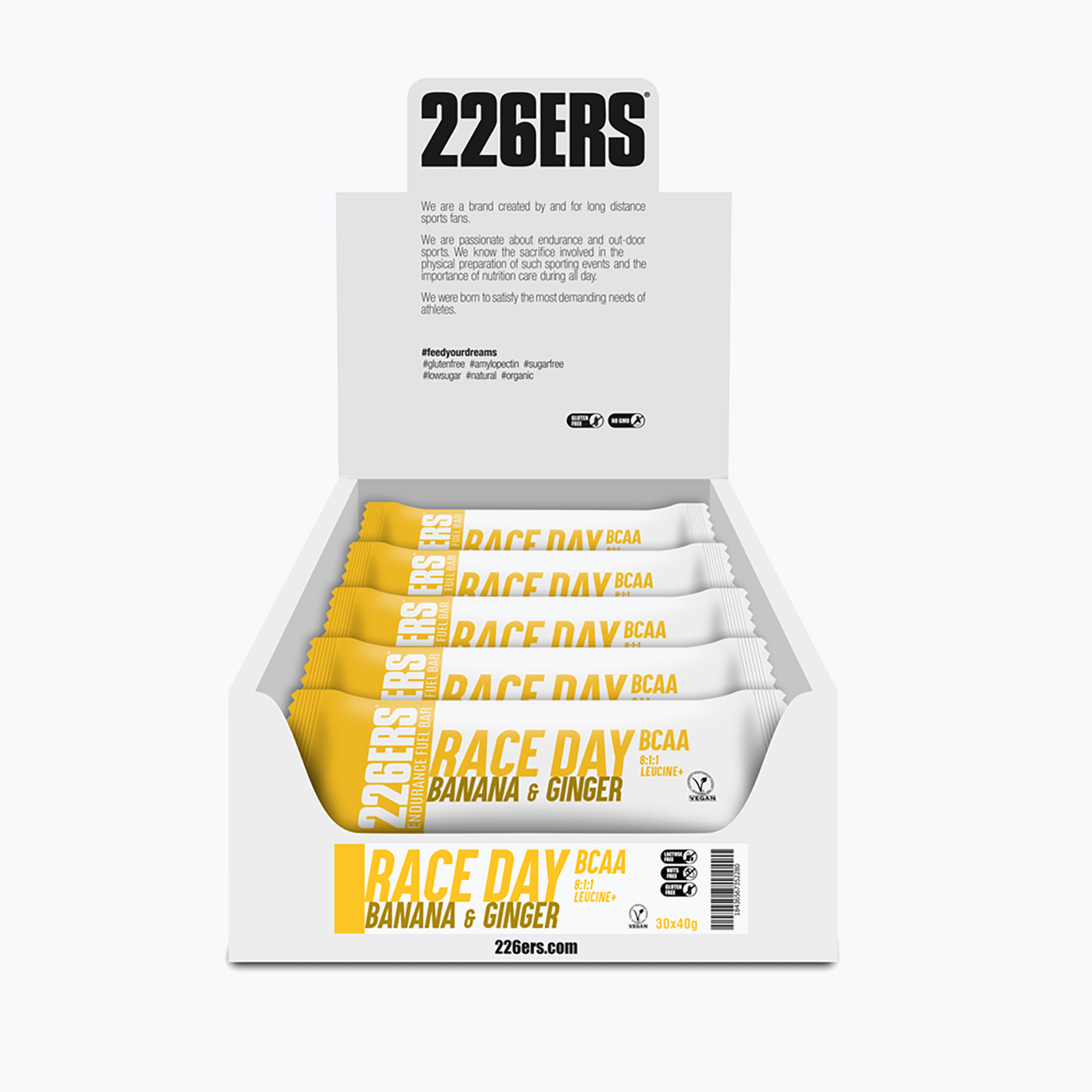 226ERS BCAA Race Day energy bar set 30 ks. x 40 g banán/zázvor