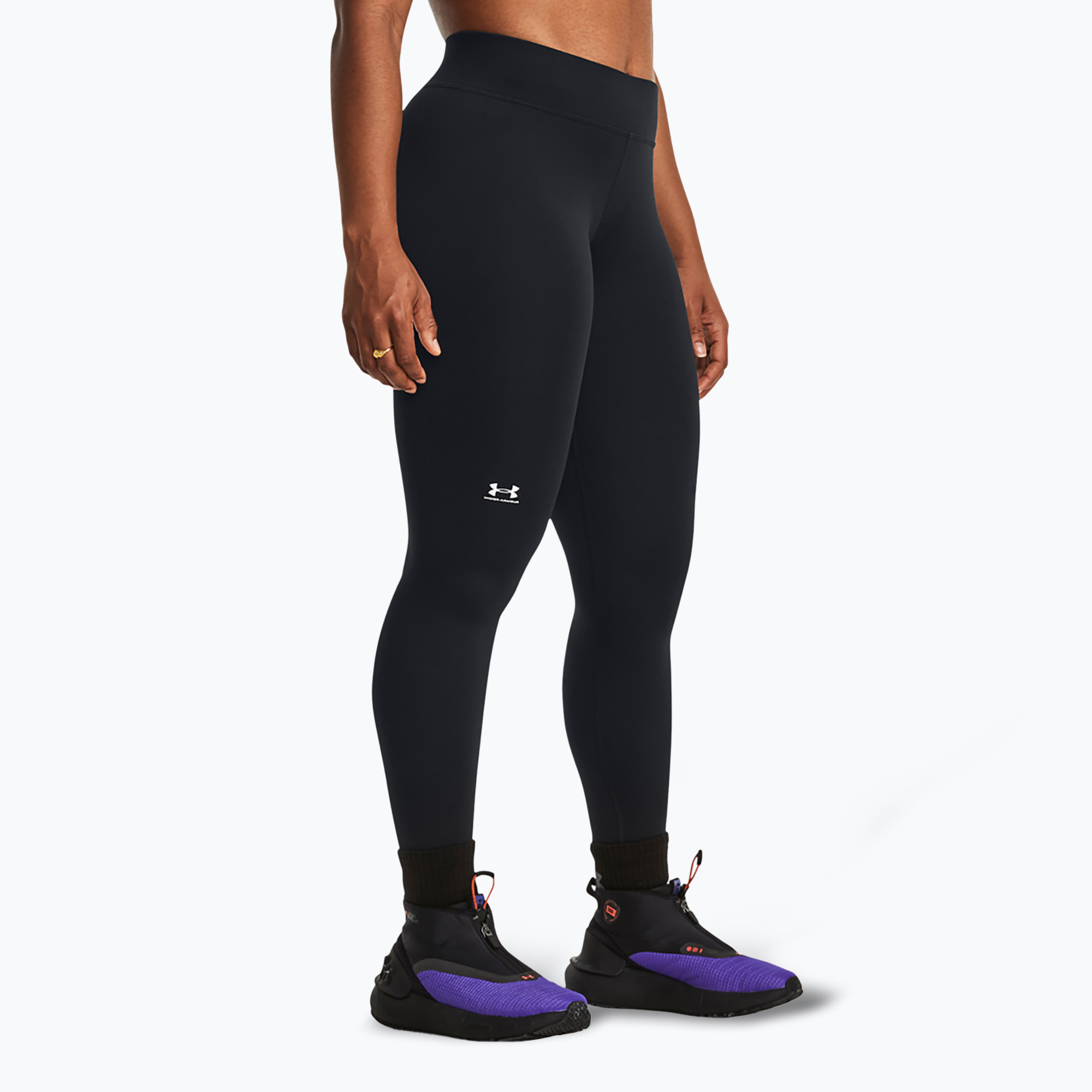 Dámské fitness legíny  Under Armour ColdGear Authentics black/white (ColdGear Authentics 1368700-001)