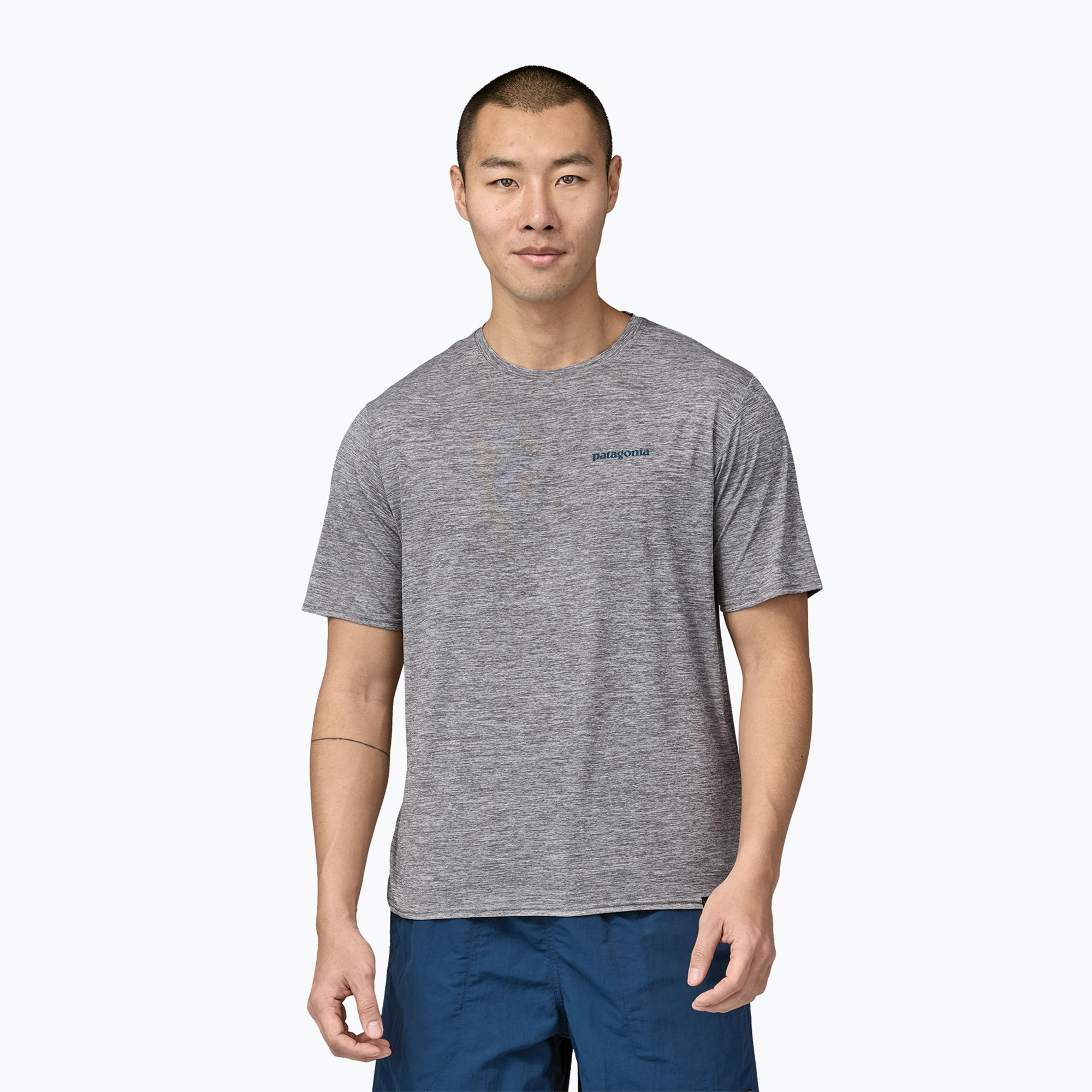 Pánské tričko Patagonia Cap Cool Daily Graphic Shirt Waters boardshort logo abalone blue/grey