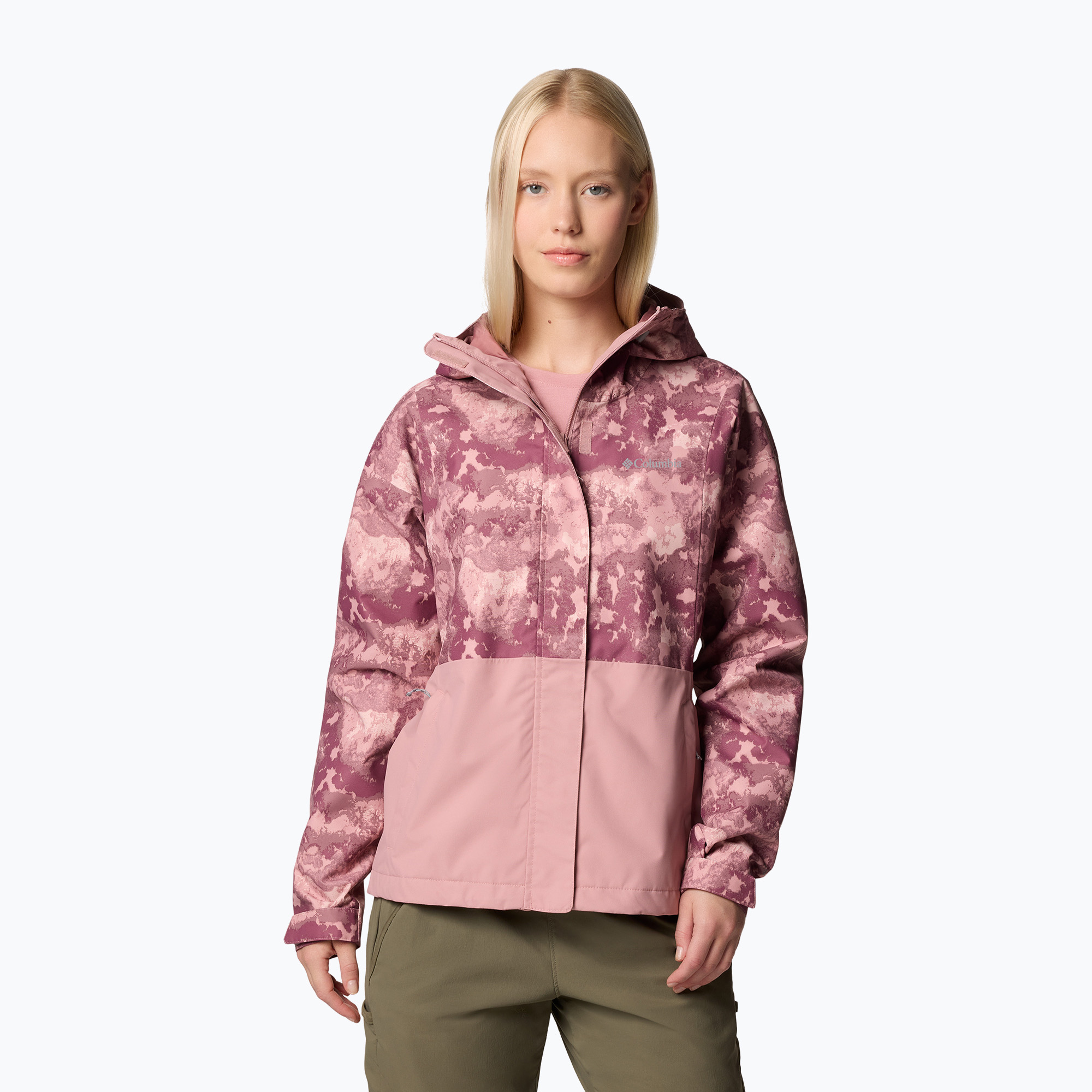 Dámská hybridní bunda Columbia Hikebound Printed eraser pink deco/como print (Hikebound Printed 2116334659)