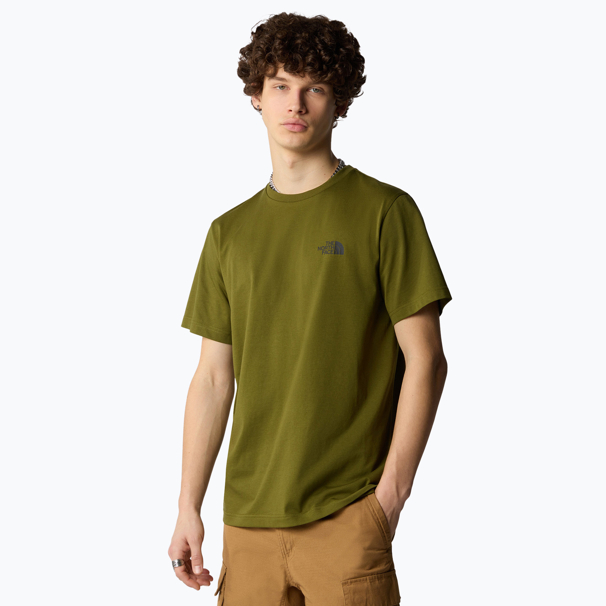 Pánské tričko The North Face Simple Dome Tee forest olive (Simple Dome Tee NF0A87NGPIB1)