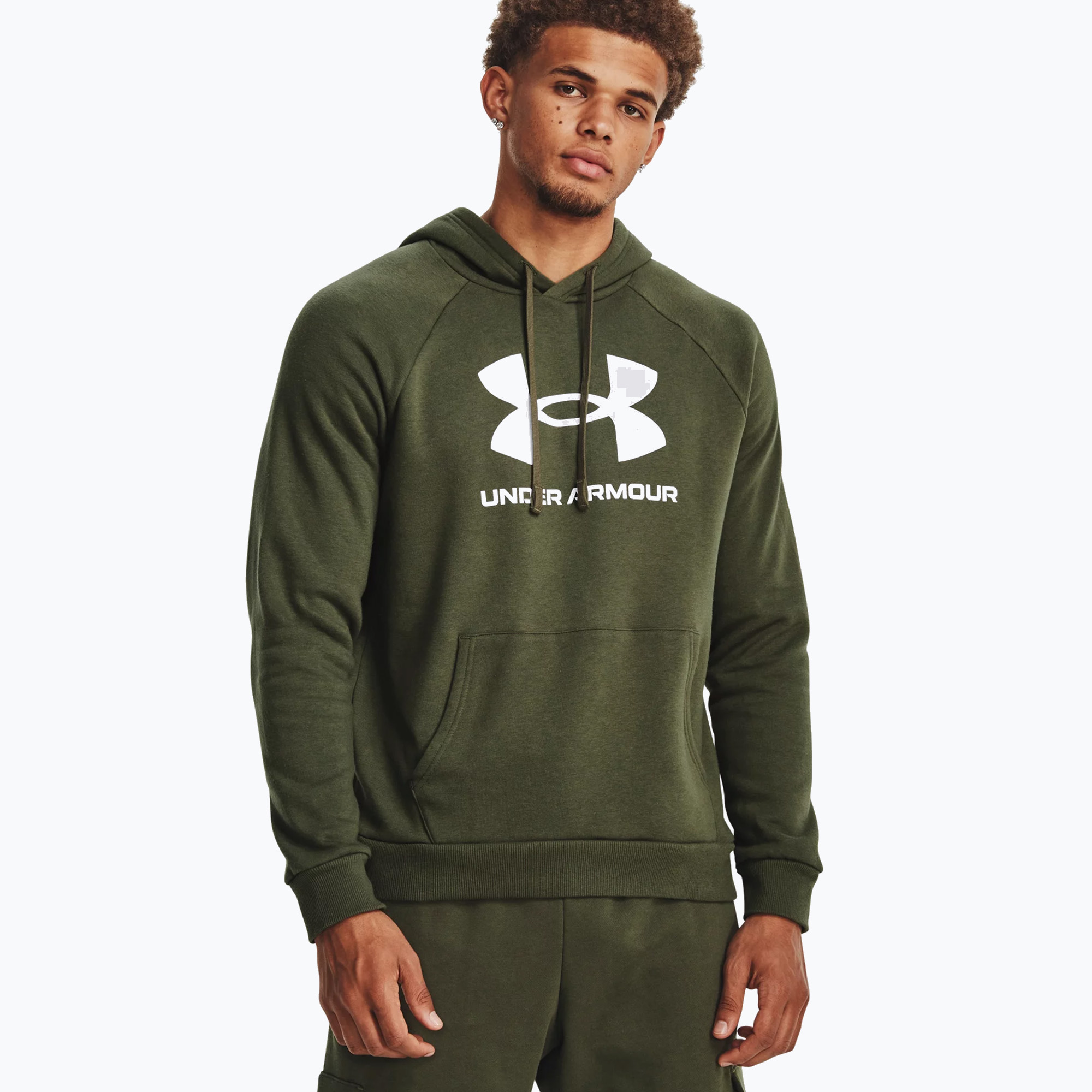 Under Armour pánská mikina Rival Fleece Logo HD marine od green/white (Rival Fleece Logo HD 1379758-390)