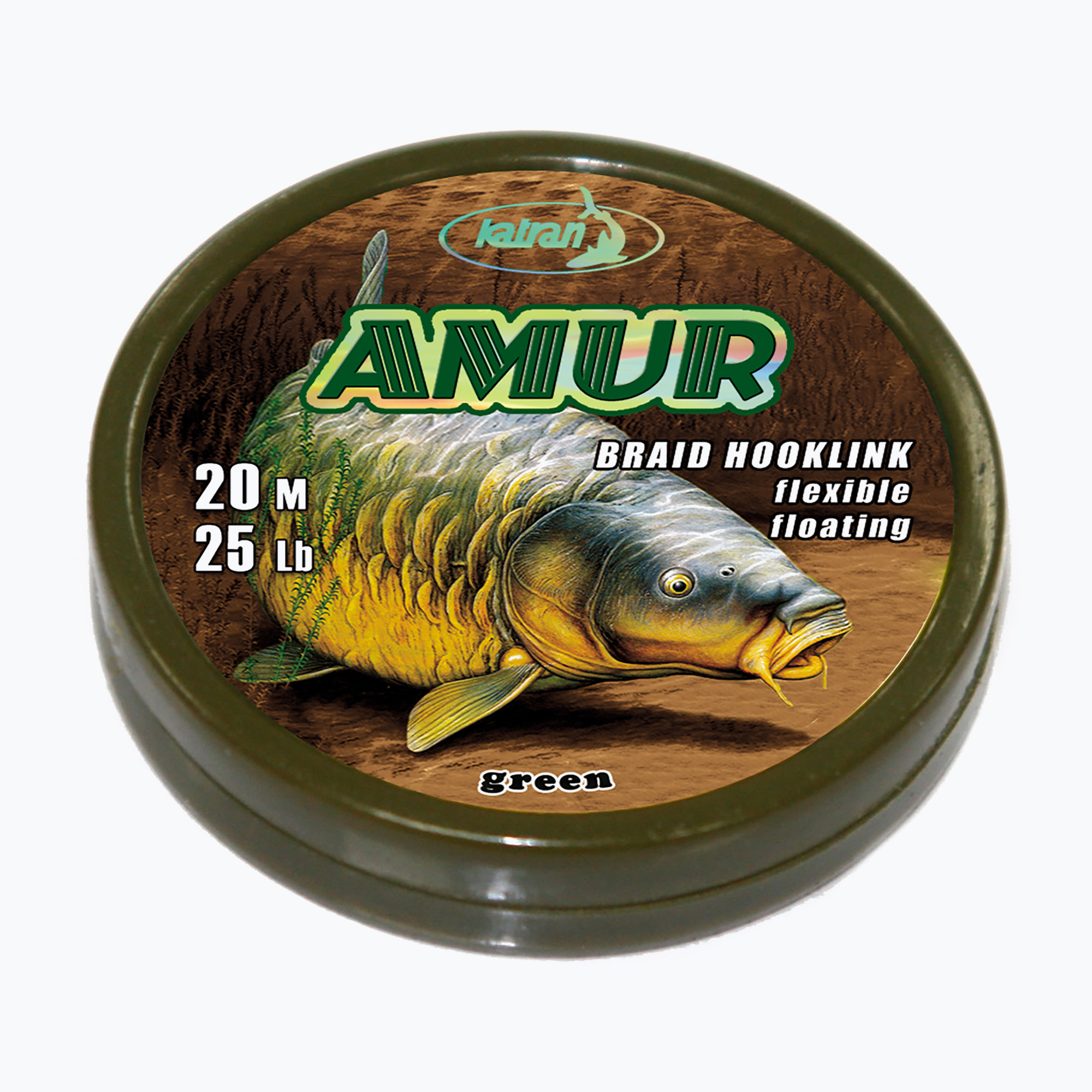 Katran Amur pletené háčky zelené (Amur Braided Hook Links)