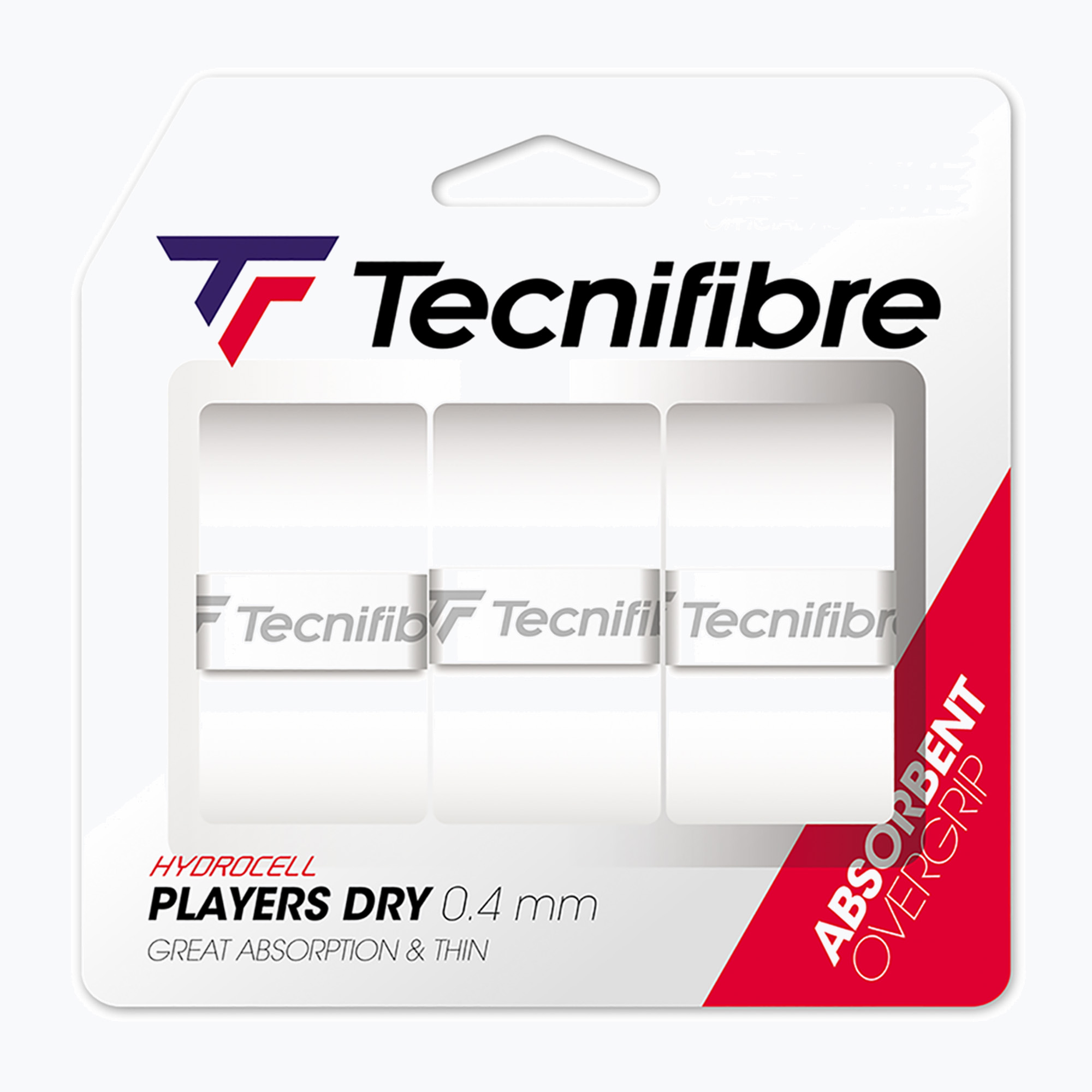 Omotávka tenisová Tecnifibre Players Dry 3 ks white (Players Dry 52ATPPLDRY)