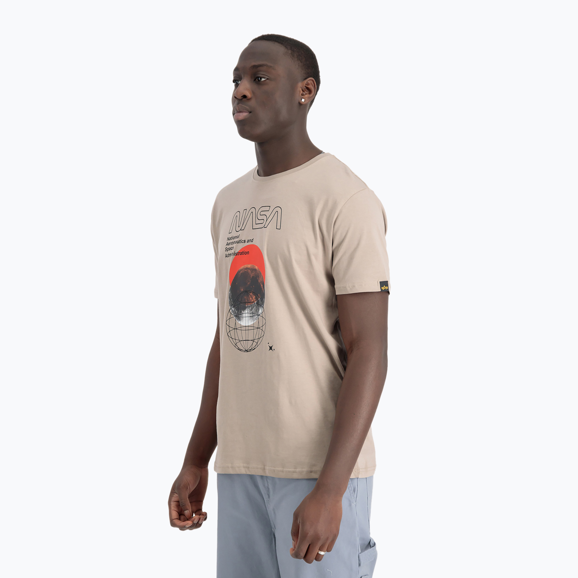 Pánské tričko Alpha Industries NASA Orbit T vintage sand pánské tričko (NASA Orbit T 1465106)