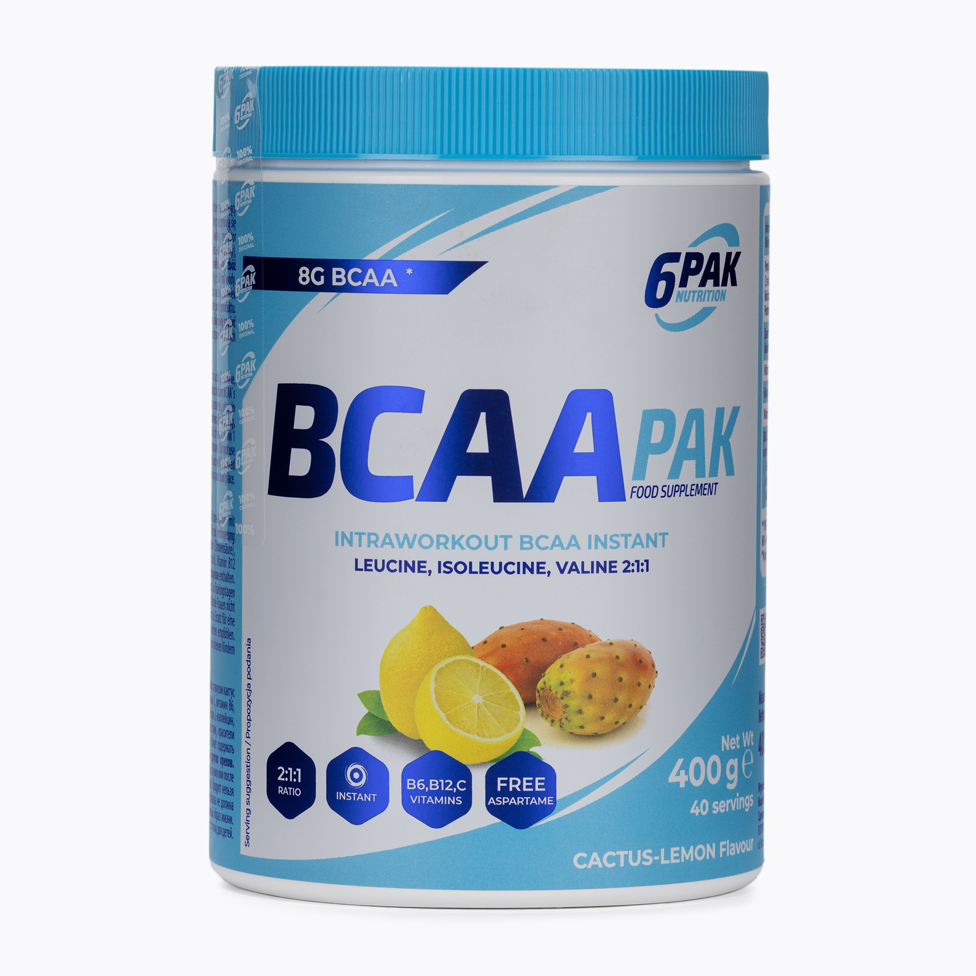 BCAA 6PAK PAK aminokyseliny 400g kaktus-citron PAK/013#KAKCY (BCAA PAK PAK/013#KAKCY)