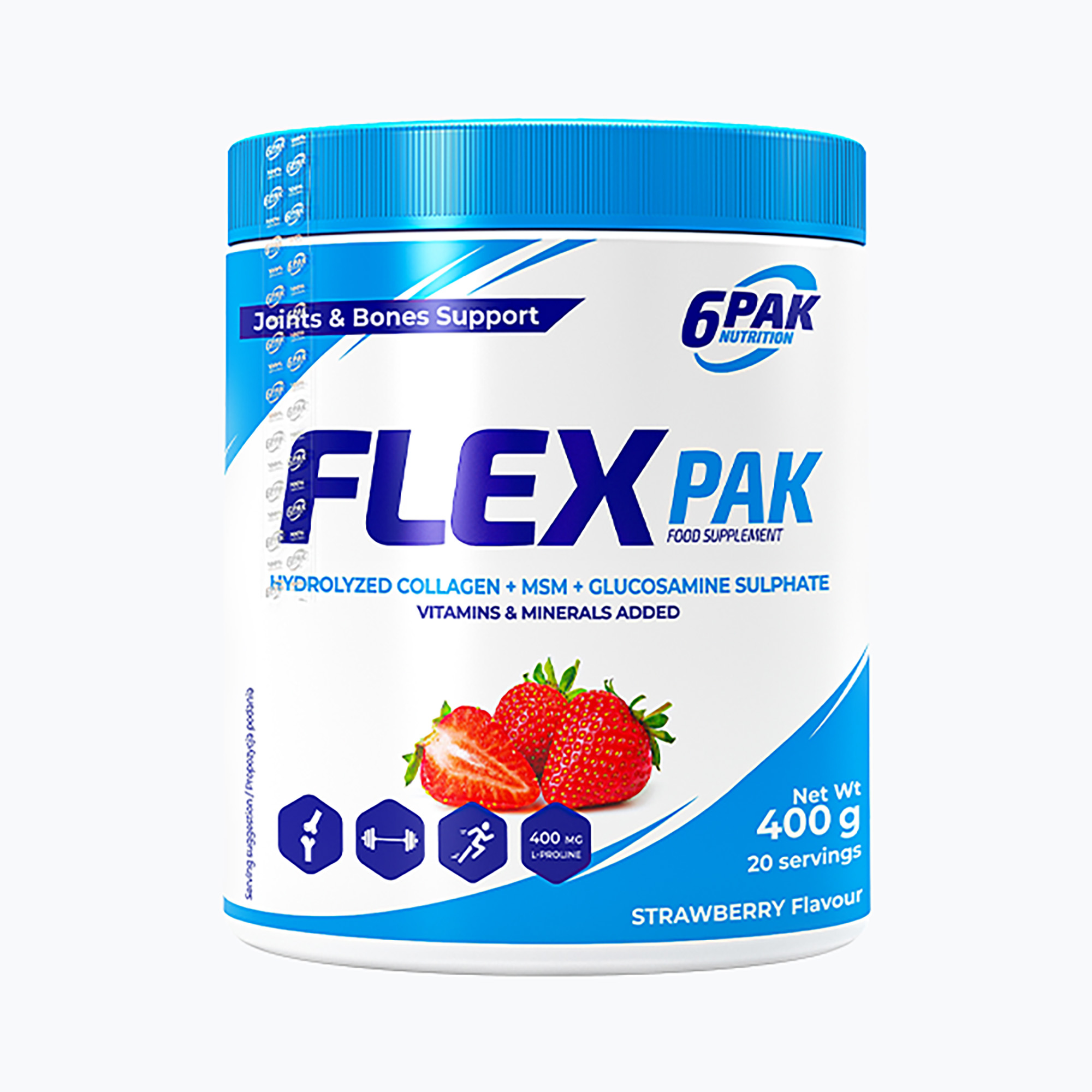 Doplněk stravy 6PAK Flex Pak 400 g jahoda (Flex Pak PAK/313)