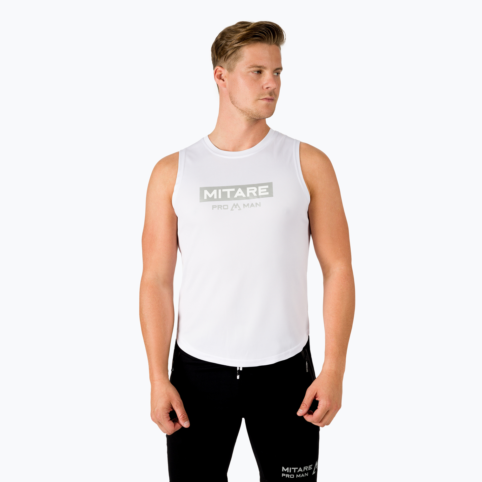 Pánský tréninkový tank top MITARE PRO bílý K092