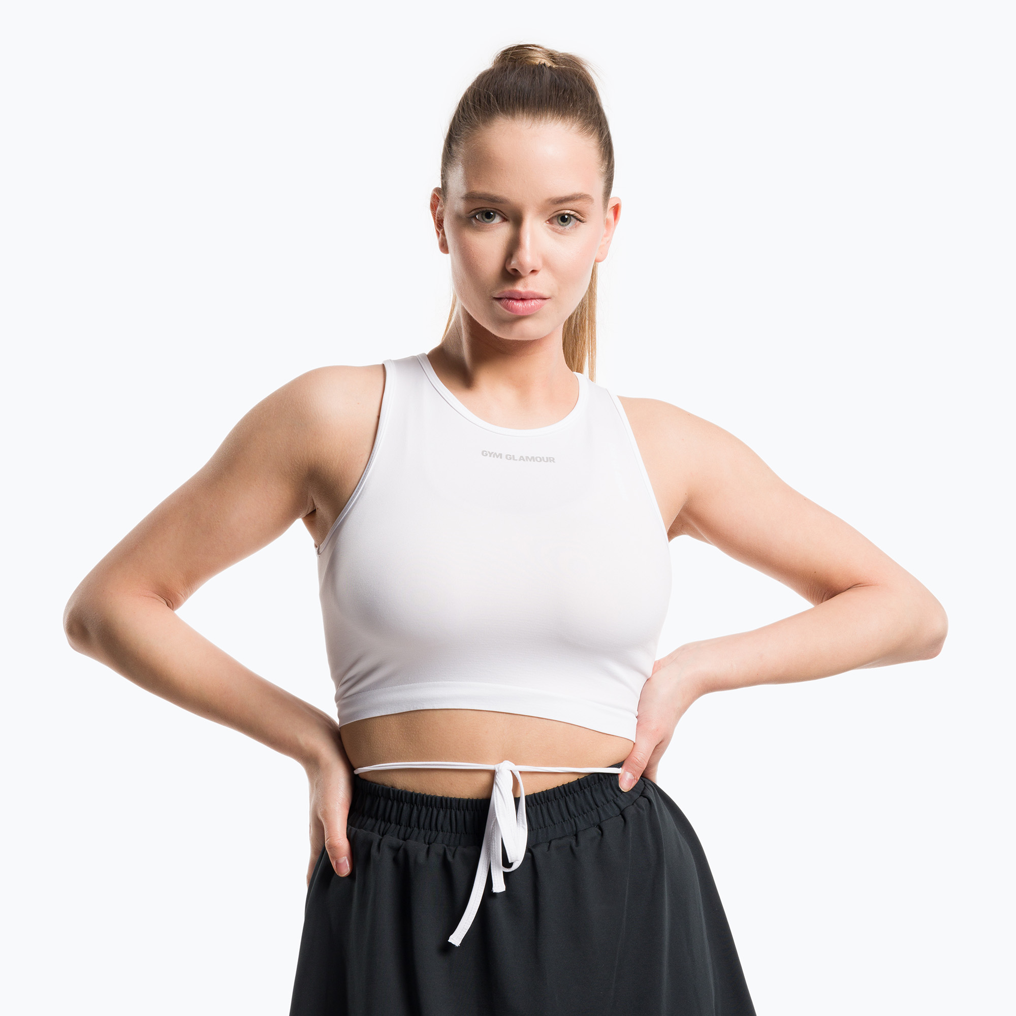 Dámský top vázací Gym Glamour  White 441 (Wiązany 441)