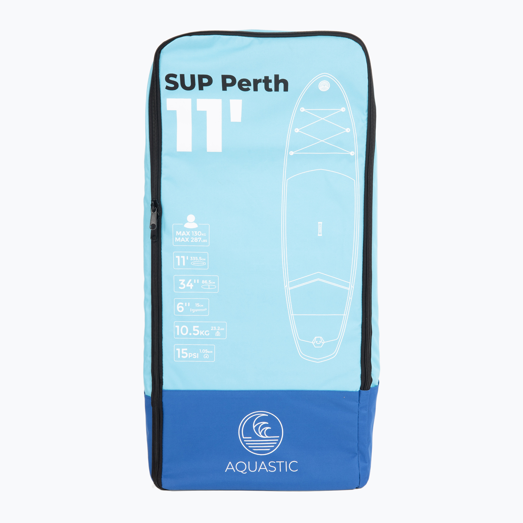 Batoh na prkno SUP AQUASTIC Perth 11'0" modrý (Perth 11'0" AQS-B4I146-BL)