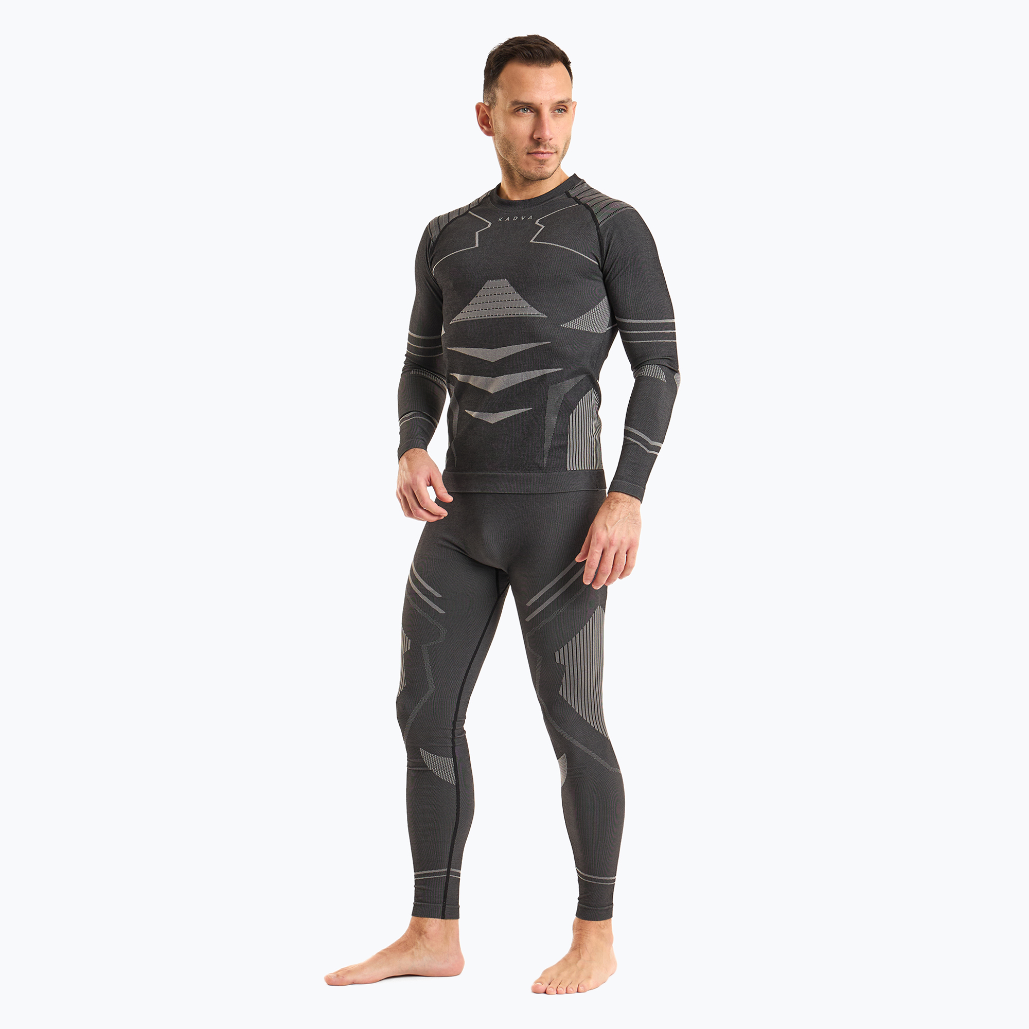 Pánské termoprádlo KADVA Streif Set tmavě šedé (Streif Set KDV-B4AP014-BLK)