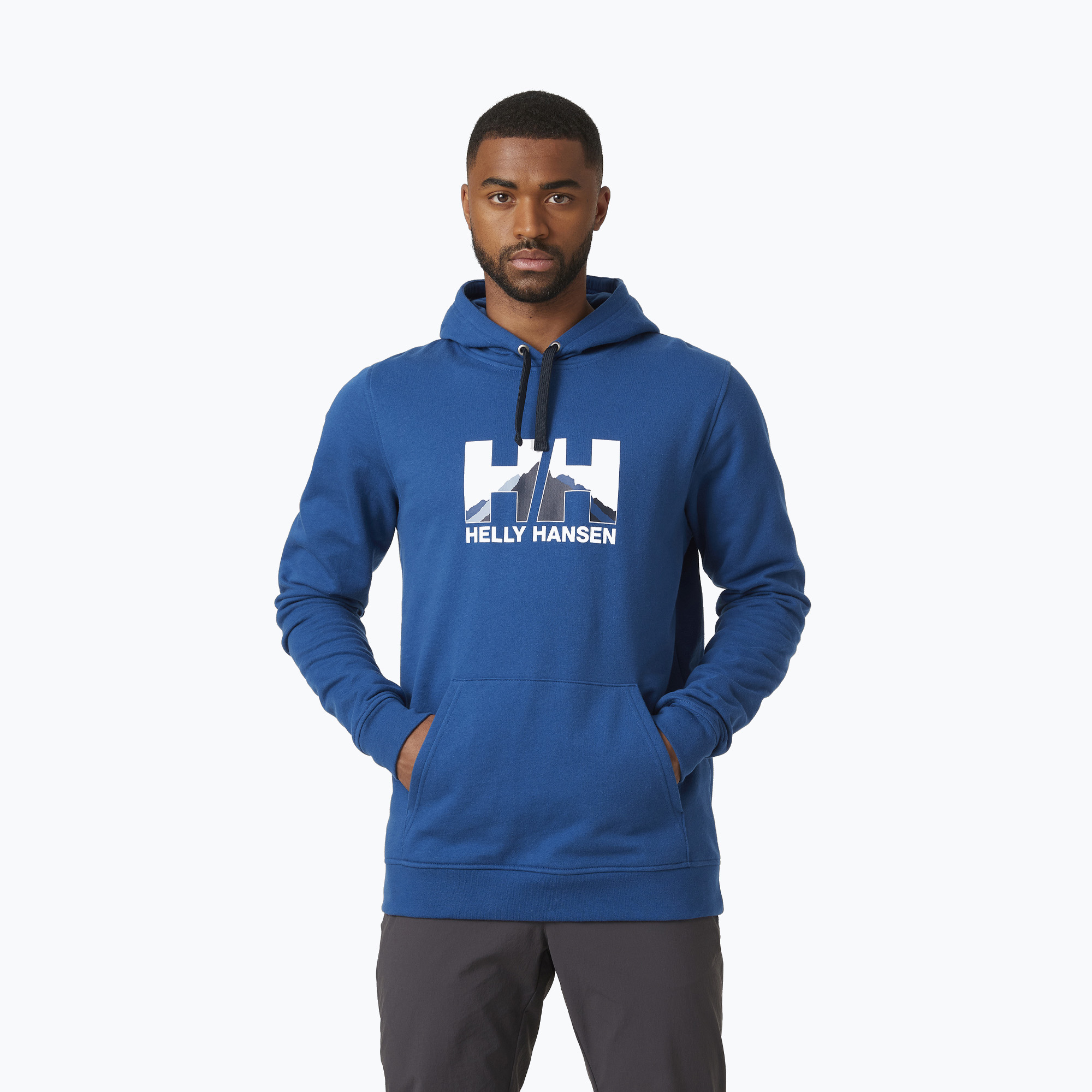 Pánská trekingová mikina Helly Hansen Nord Graphic Pull Over 606 modrá 62975 (Nord Graphic Pull Over Hoodie 62975_606)