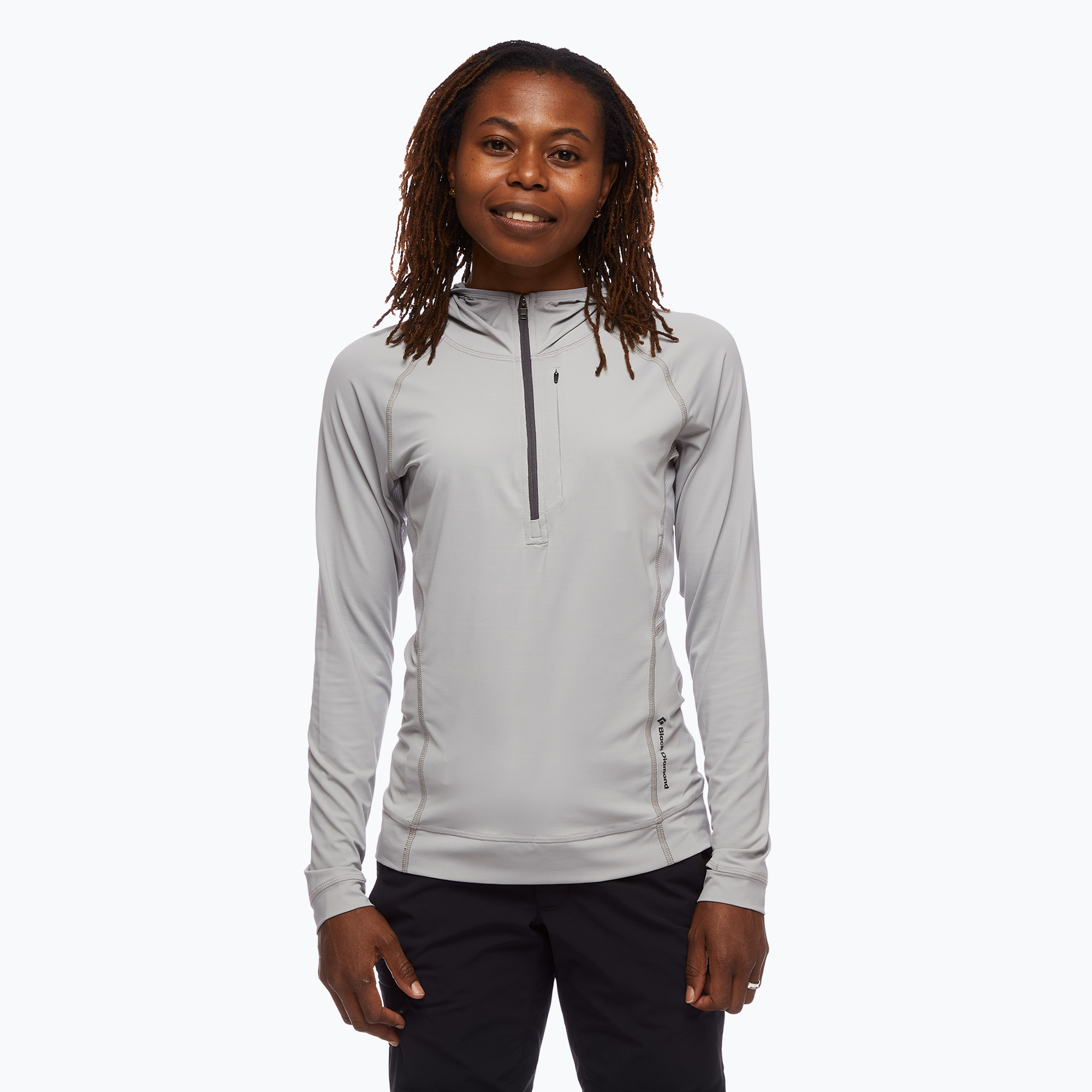 Dámská trekingová mikina Black Diamond Alpenglow Pro Hoody pewter (Alpenglow Pro Hoody AP752094)