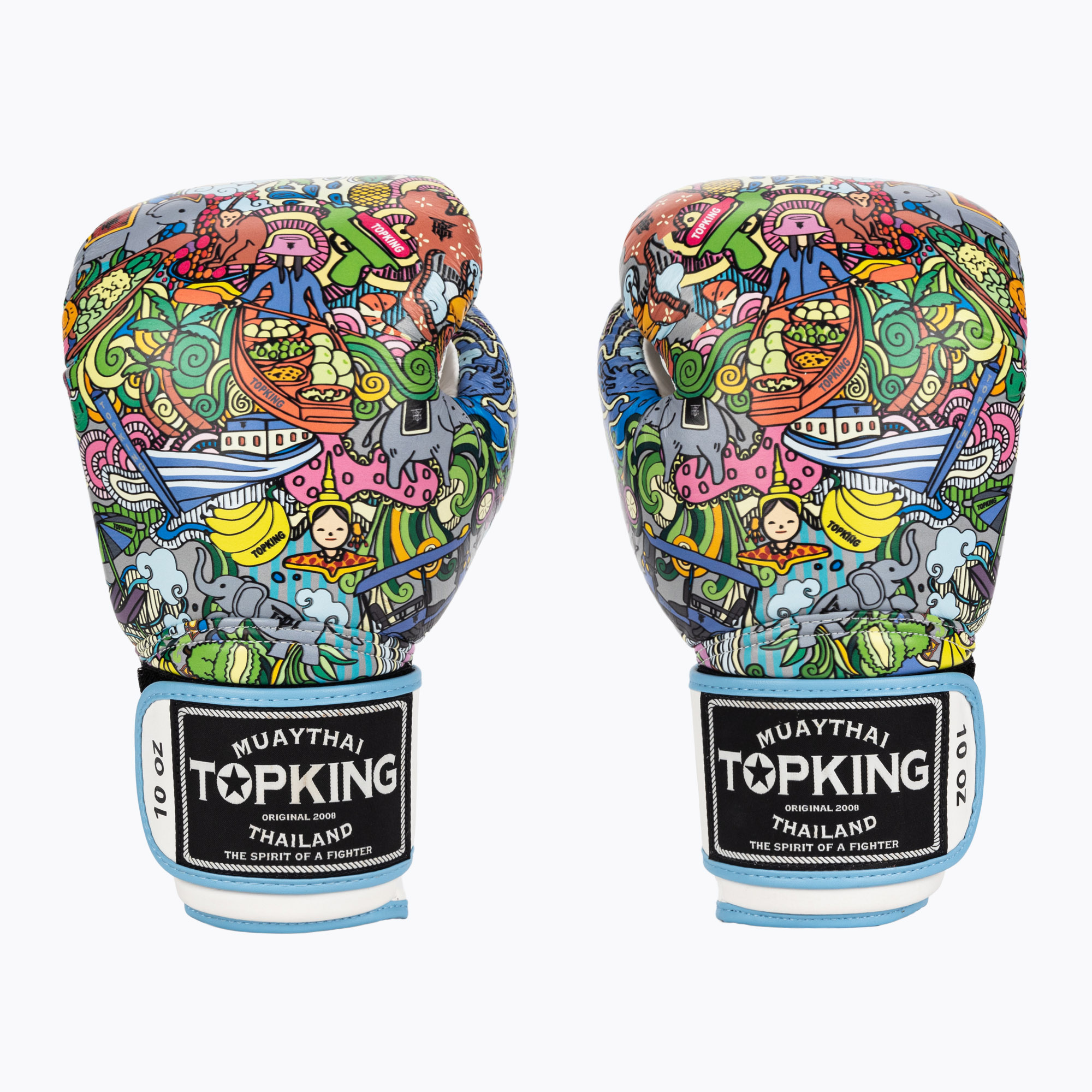 Boxerské rukavice Top King Boxing Culture white/blue