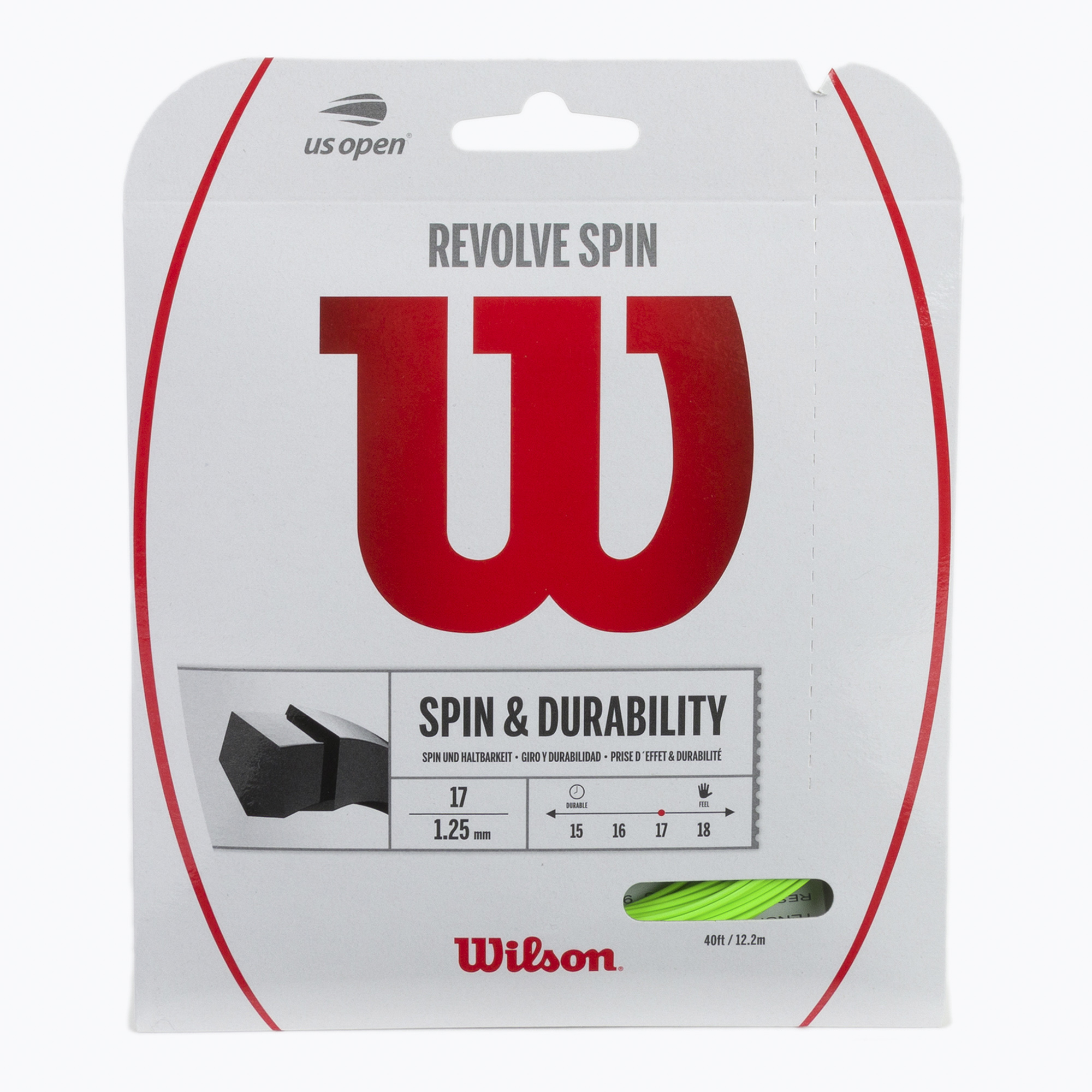 Tenisové struny Wilson Revolve Spin 17 Set šedá WRZ956900+ (Revolve Spin 17 Set WRZ956900+)