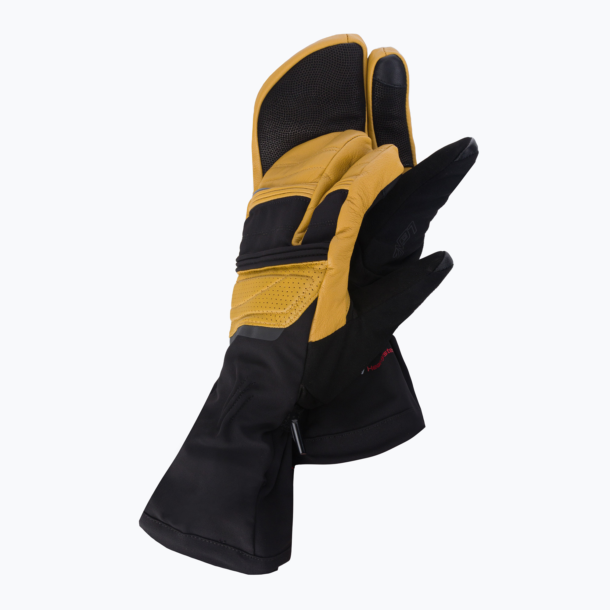 LENZ Heat Glove 8.0 Finger Cap Lobster vyhřívané lyžařské rukavice černo-žluté 1207 (Heat Glove 8.0 Finger Cap Lobster 1207)