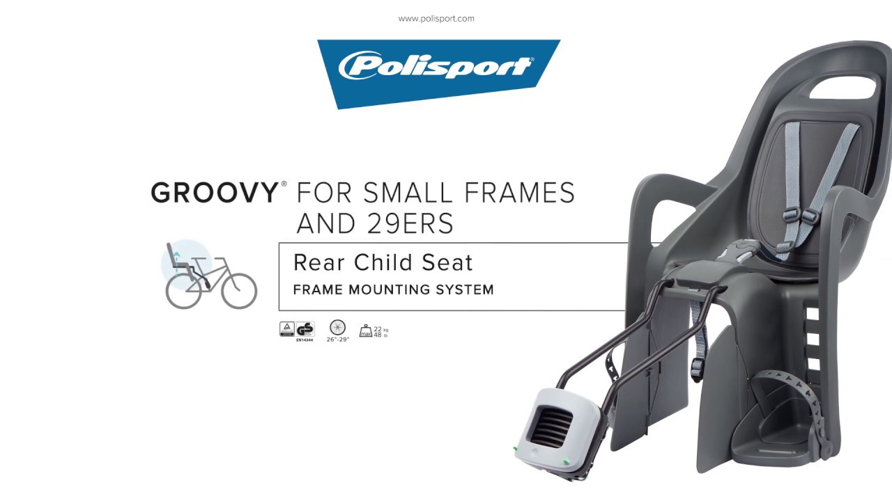 Polisport Groovy Maxi FF 29 black/grey FO zadní rámová sedačka 8406000011