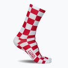 LUXA Squares cyklistické ponožky červené a bílé LUAMSSQRS