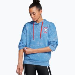 Dámské sportovní tričko Under Armour Project Rock Underground Terry HD viral blue/phoenix fire/white