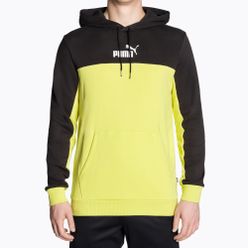 Pánská mikina PUMA ESS+ Block Hoodie TR puma black/lime sheen